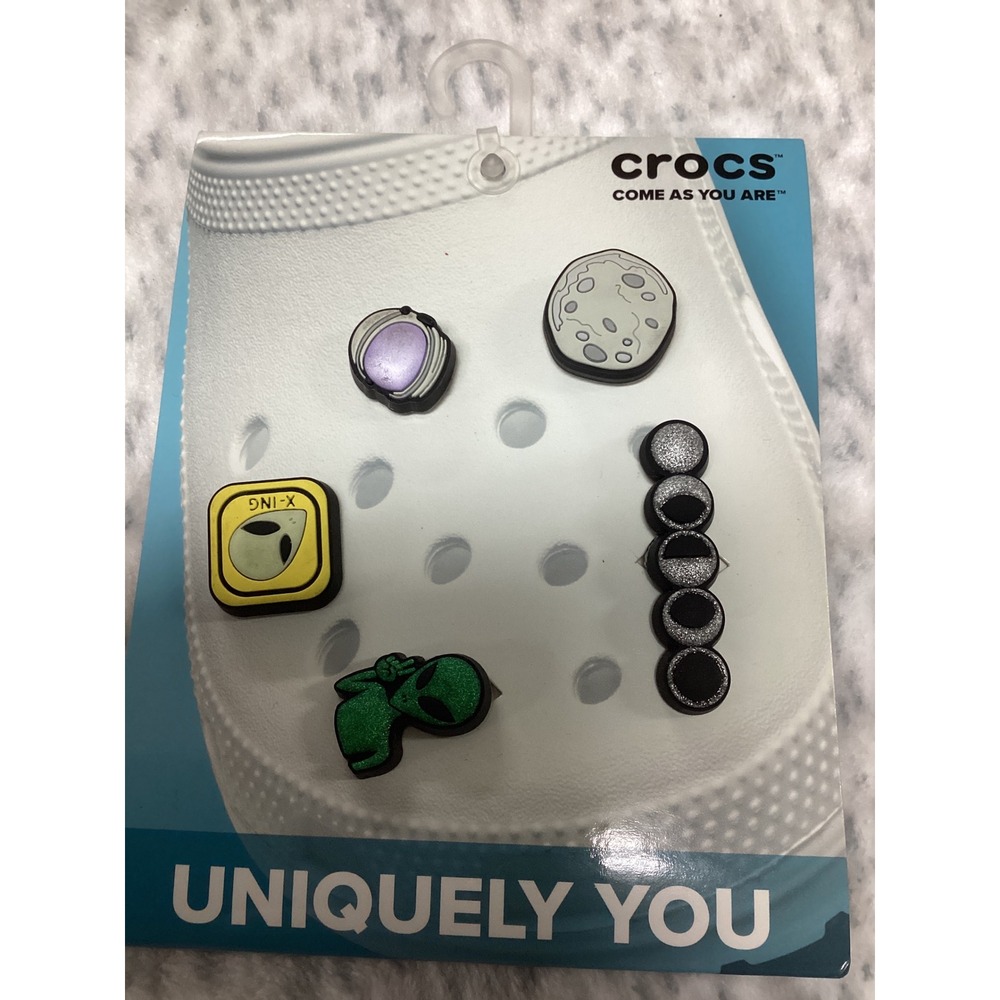 Crocs Jibbitz Out of This World 5 Pack Alien Moon Space Shoe Charms 10007634